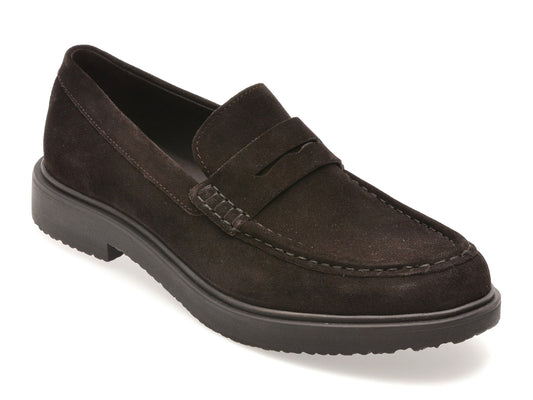 Mocasini GEOX maro, U56H9C, din piele intoarsa