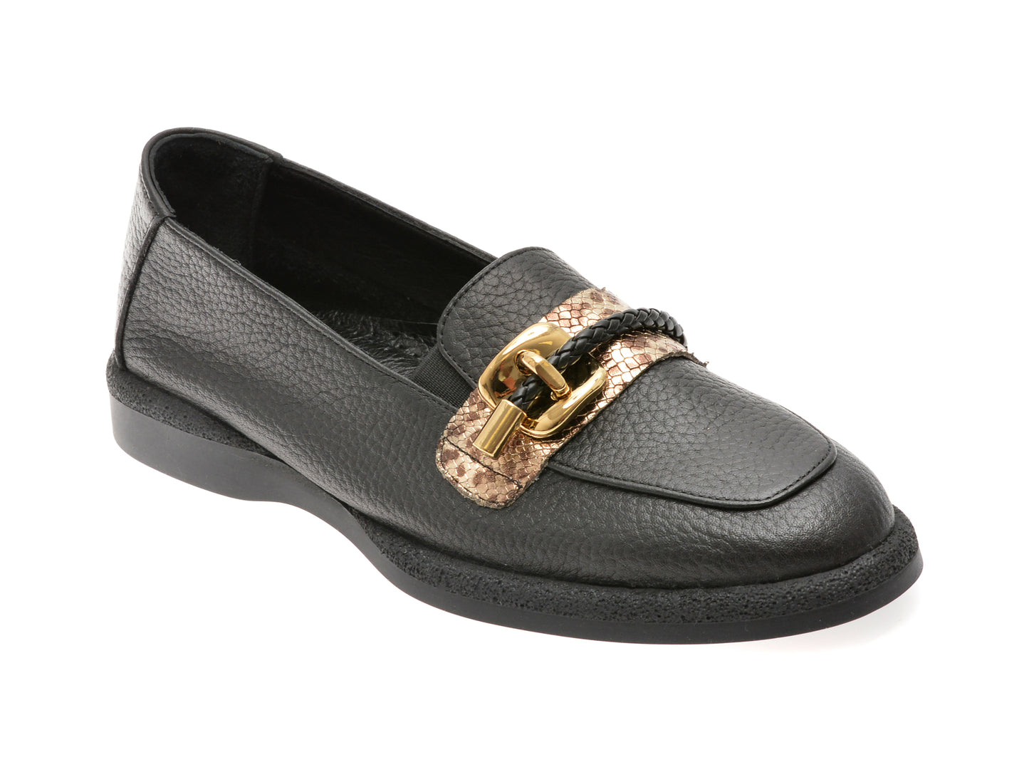 Mocasini EPICA negri, 523474, din piele naturala