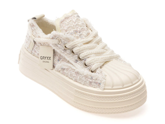 Pantofi sport GRYXX albi, 1128, din material textil