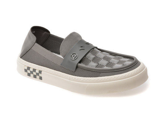 Mocasini GRYXX gri, 60018, din material textil