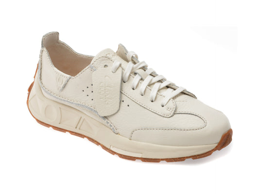 Pantofi sport CLARKS albi, CRAFT SPEED, din piele naturala