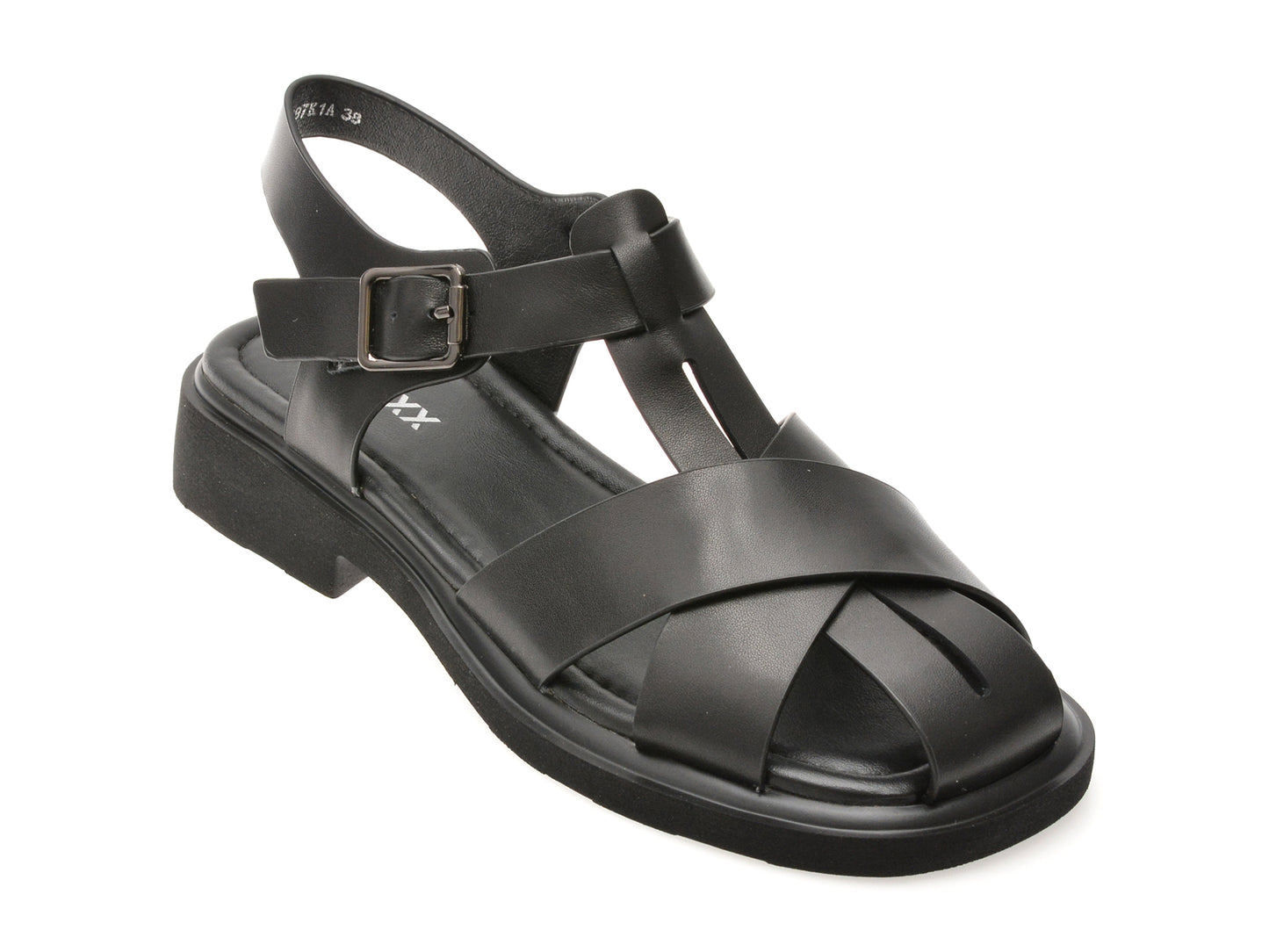 Sandale GRYXX negre, 18297, din piele naturala