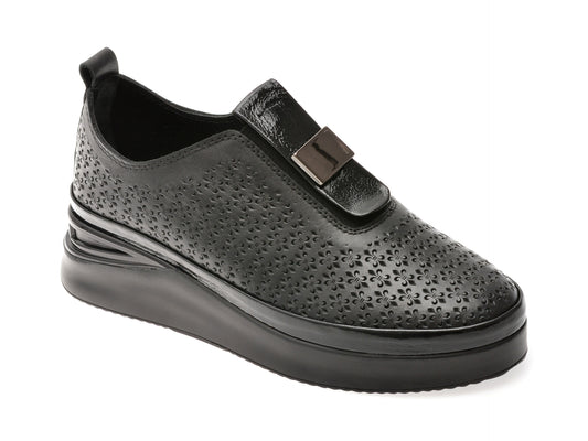 Pantofi IMAGE negri, 10619Z7, din piele naturala