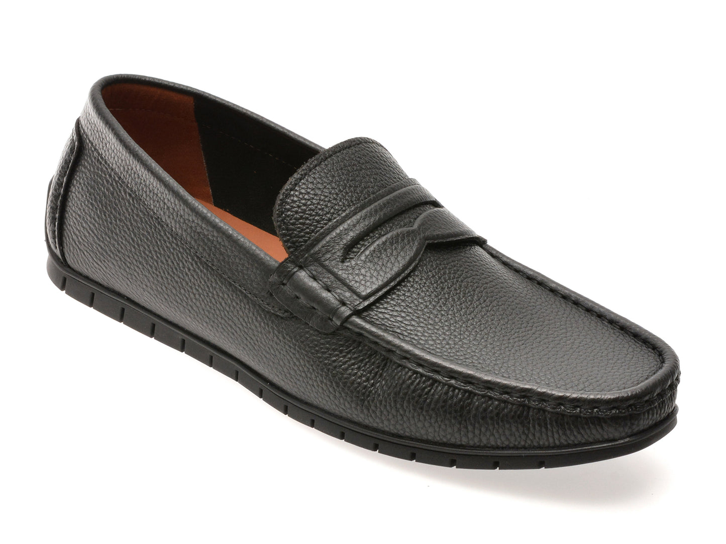 Mocasini OTTER negri, MU139, din piele naturala