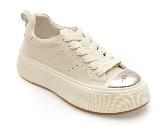 Pantofi sport EPICA albi, 28701, din piele naturala