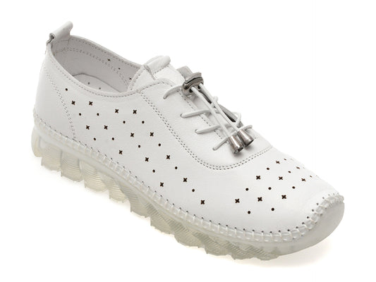 Pantofi FLAVIA PASSINI albi, 15100, din piele naturala