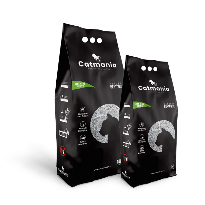 Nisip pentru Litiera Bentonita Catmania, Aloe Vera, 10 L / 8.5 kg