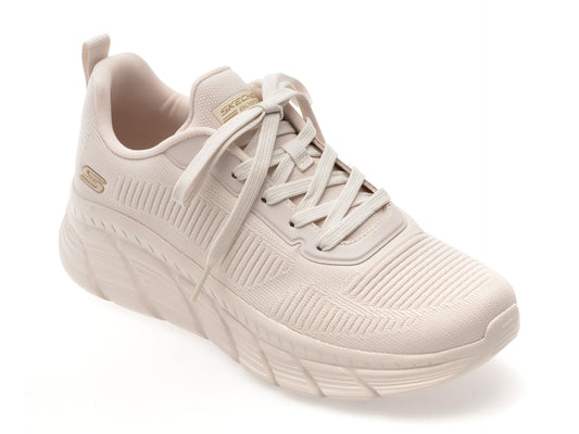 Pantofi sport SKECHERS bej, BOBS B FLEX HI, din material textil