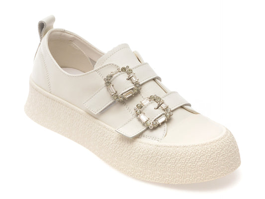 Pantofi GRYXX albi, 24995, din piele naturala