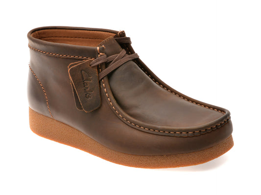 Ghete CLARKS maro, WALLABEE EVO BT, din piele naturala