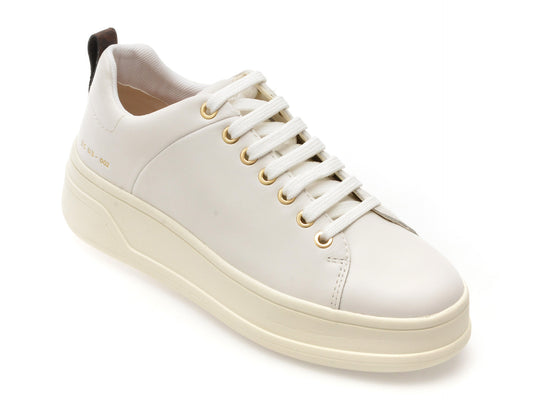 Pantofi sport GEOX albi, D46WVA, din piele naturala