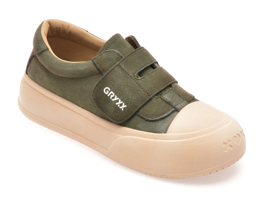 Pantofi sport GRYXX verzi, 8578, din nabuc