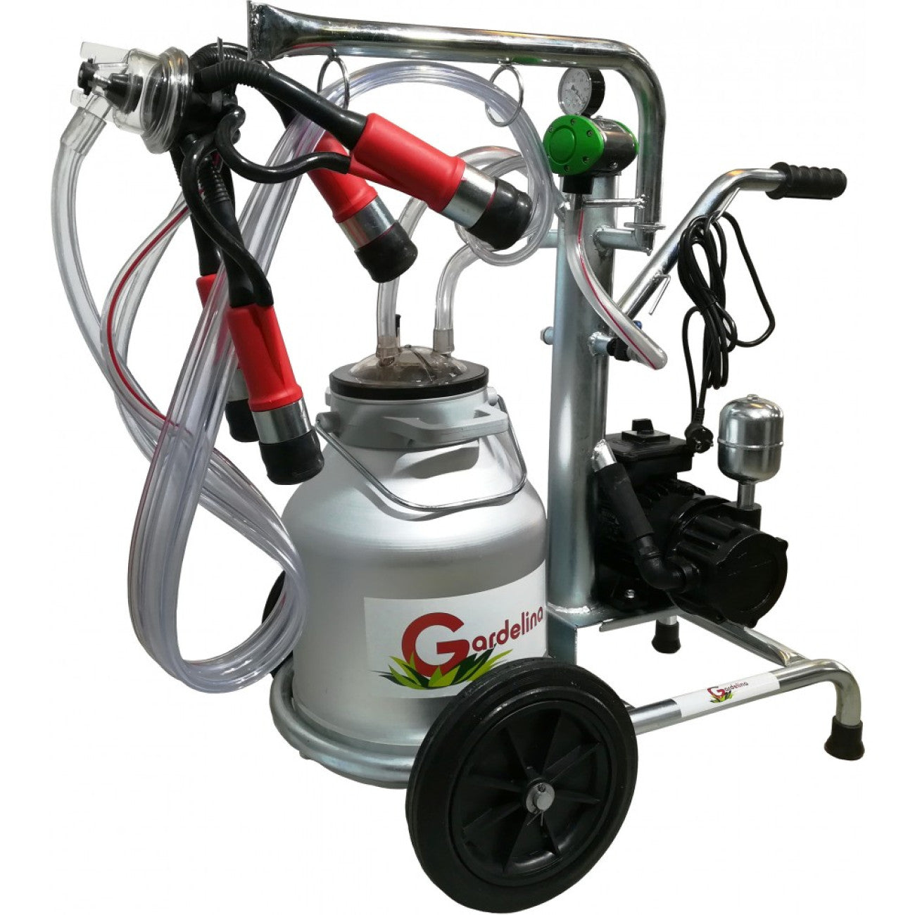 Mulgatoare Vaci Gardelina 130 AL PC,, 30L aluminiu, 1 post, 180 l/min, pahare plastic, 8 bovine pe ora