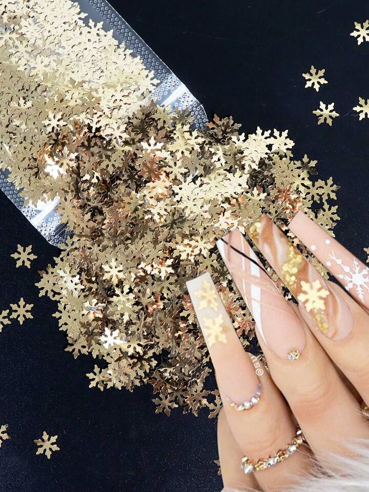 Fulgi De Nea Champagne Gold Decor Iarna Oekd-Cg - Oekd-W - Everin