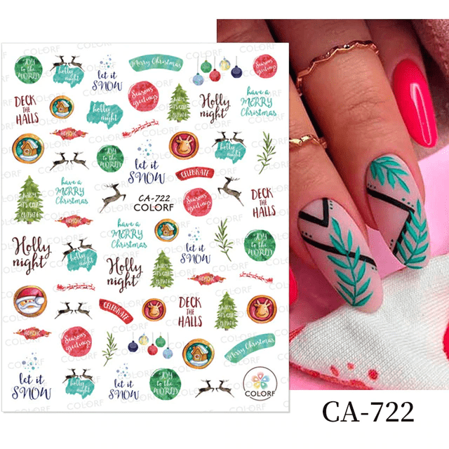 Sticker Decor Unghii Model Iarna/Craciun Ca-722 - Ca-722