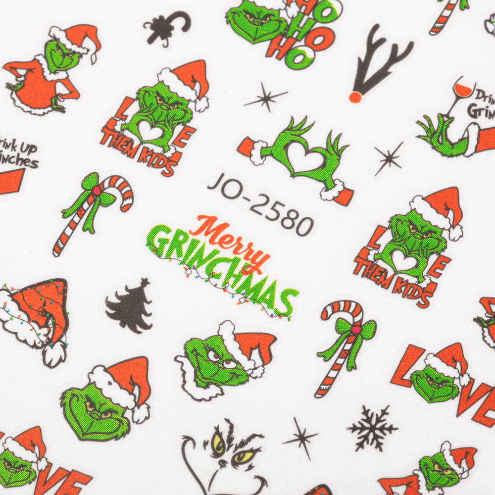 Sticker Decor Unghii Model Iarna/Craciun Jo-2580 The Grinch - Everin