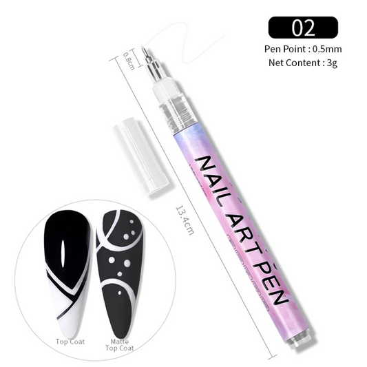 Stilou Pictura Unghii Nail Art Alb - Mk-A43 - Everin