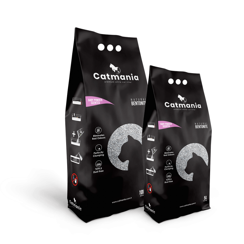 Nisip pentru Litiera Bentonita Catmania, Baby Powder, 5 L / 4.25 kg