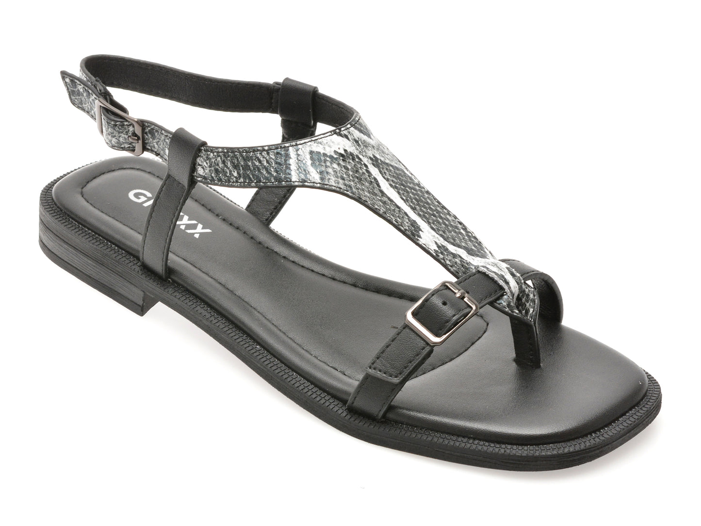 Sandale GRYXX negre, 1352C27, din piele naturala