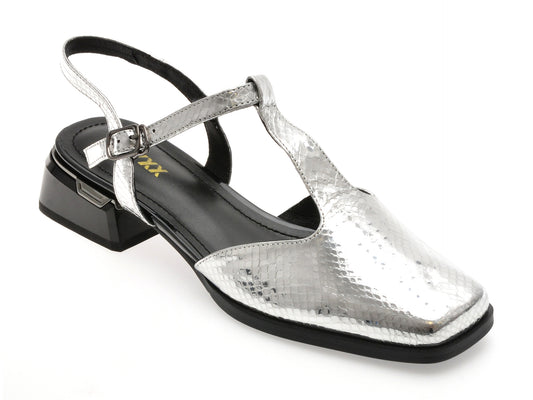 Pantofi GRYXX argintii, E419, din piele naturala