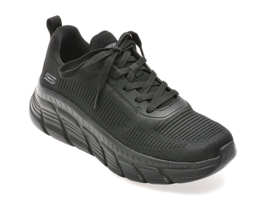 Pantofi sport SKECHERS negri, BOBS B FLEX HI, din material textil