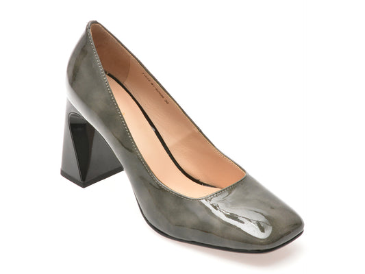 Pantofi eleganti EPICA gri, 71822, din piele naturala lacuita