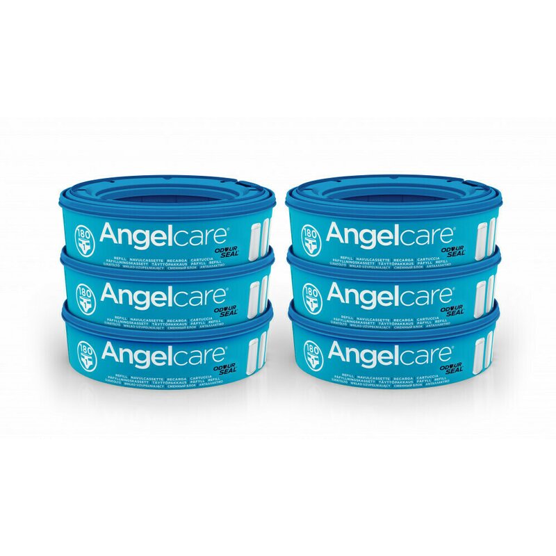 Rezerva pentru cos ermetic scutece murdare, Angelcare, Set 6 buc., Tehnologie OdourSeal, Utilizare indelungata de peste 5 luni, 7 straturi, Antibacterian