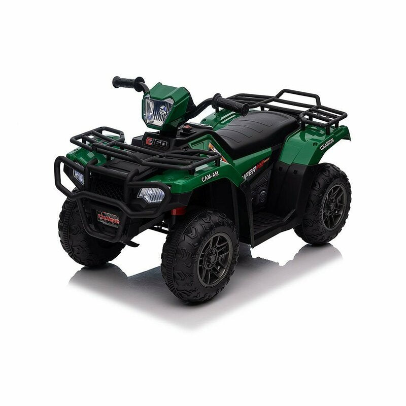 ATV electric copii, Baby Mix, Quad, Pana la 25 kg, Cu 3 viteze, Cu indicator digital al bateriei, Cu sunete si lumini, Sezut confortabil, Cu roti rezistente, 36 luni+, Green