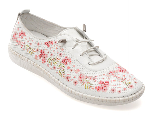 Pantofi GRYXX albi, MNB01, din piele naturala