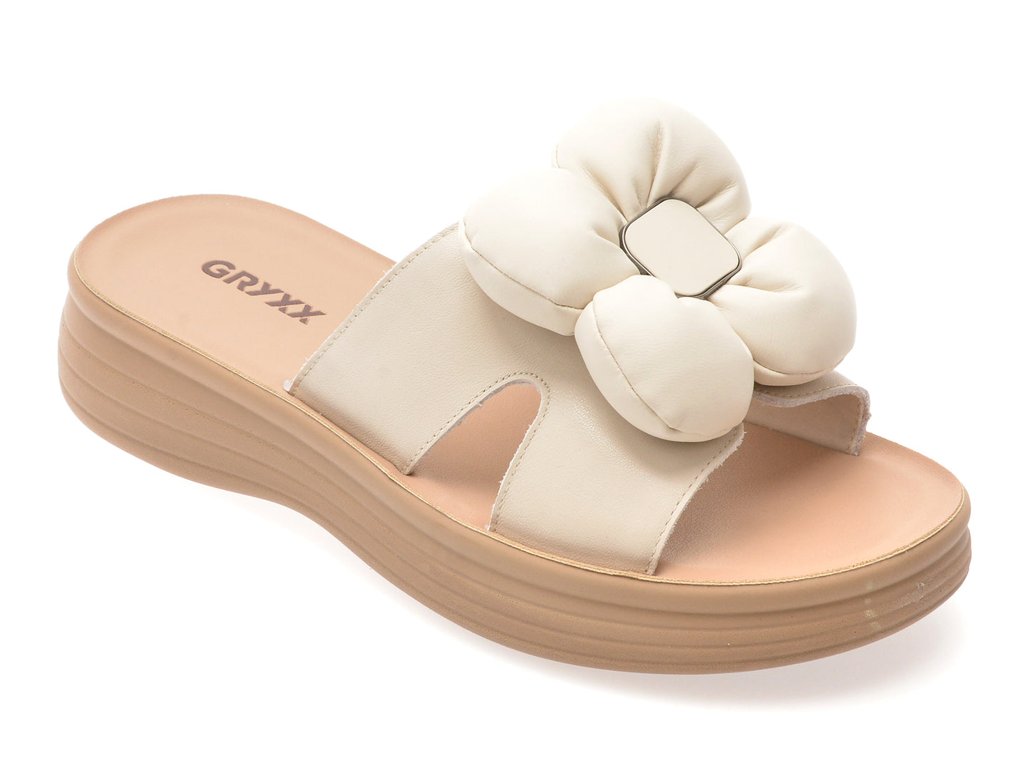 Papuci GRYXX bej, 4696501, din piele naturala