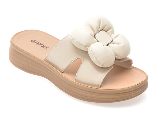 Papuci GRYXX bej, 4696501, din piele naturala