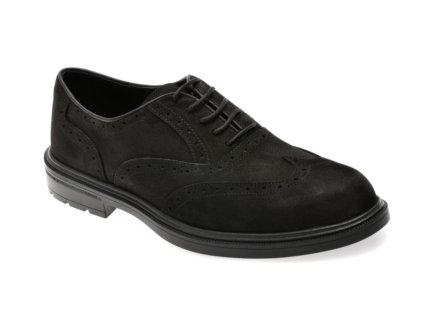 Pantofi eleganti BITE THE BULLET negri, EF88, din nabuc