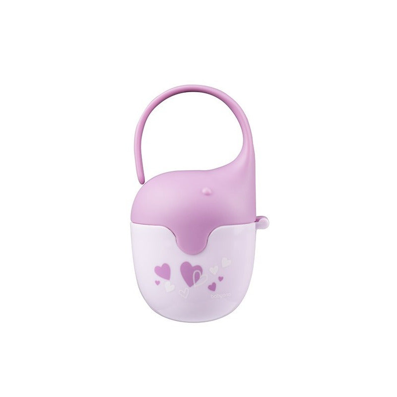 Cutie suzeta, BabyOno, Pentru depozitarea suzetei, Fara BPA, Model elefant, Roz