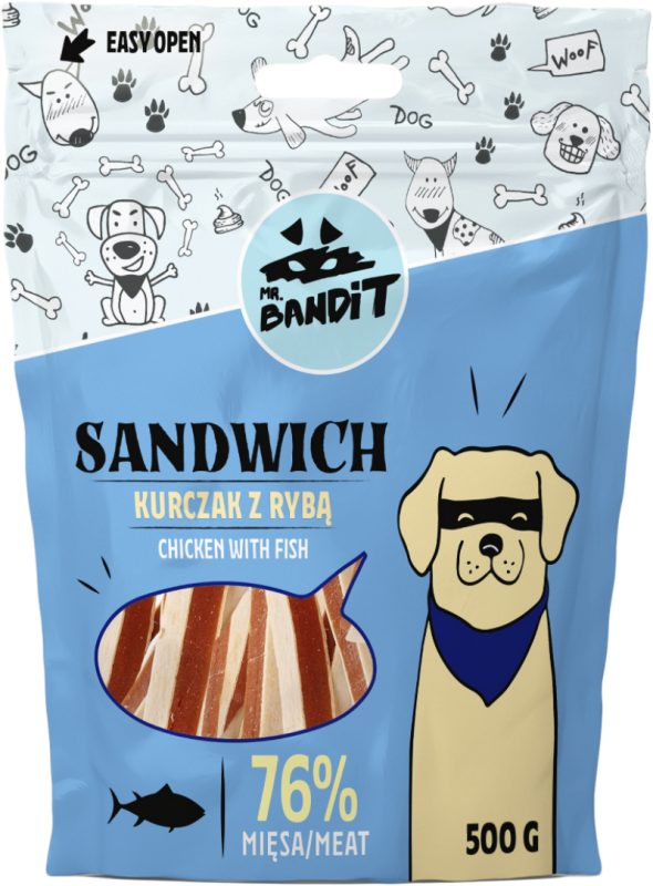 Mr. Bandit Sandwich, Pui Cu Peste, 500 g