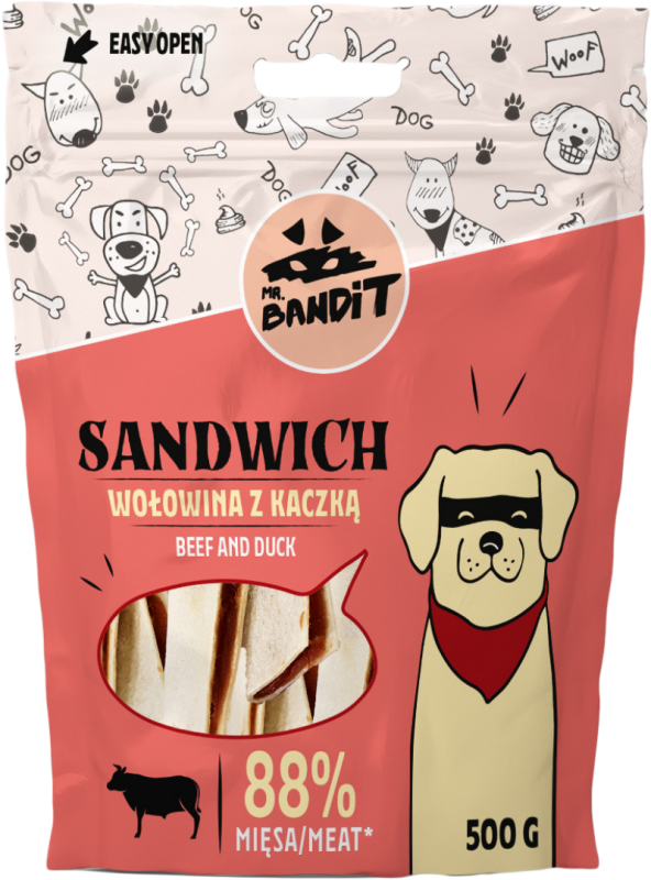 Mr. Bandit Sandwich, Vita Cu Rata, 500 g