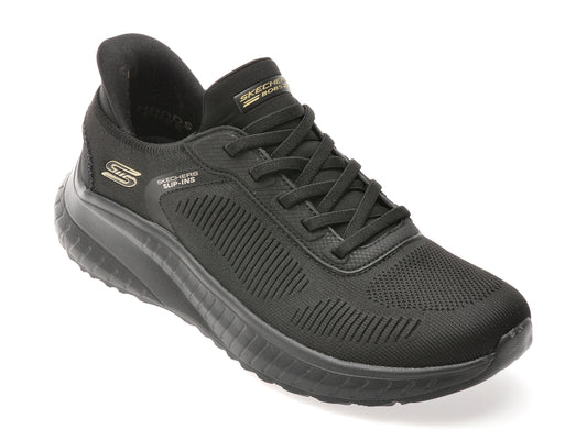 Pantofi sport SKECHERS negri, BOBS SQUAD CHAOS, din material textil