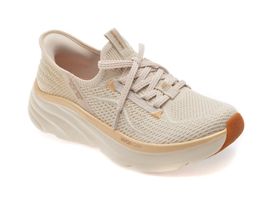 Pantofi sport SKECHERS bej, D LUX VAPOR, din material textil