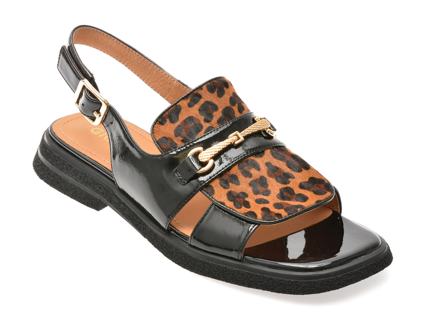 Sandale GRYXX negre, 22L914, din piele naturala lacuita
