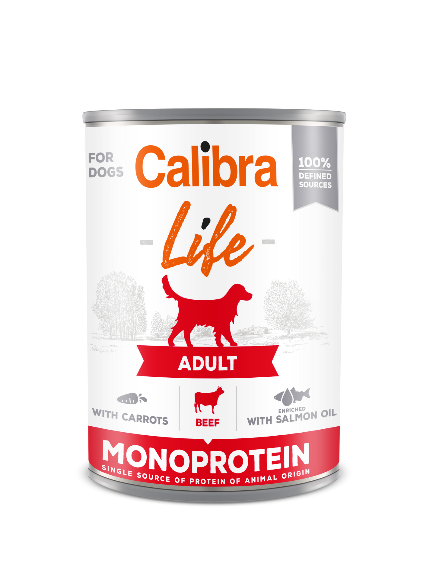 Calibra Dog Life Adult Beef with Carrots 400 g, conserva