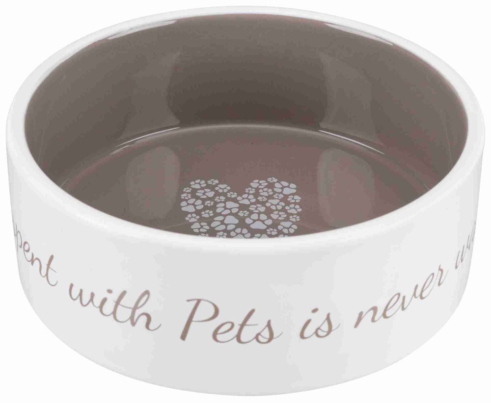 Castron ceramic Pet's Home 0.8 l/ 16 cm crem/taupe 25054