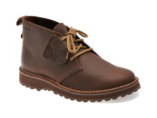 Ghete CLARKS maro, SOLSBURY DB, din piele naturala