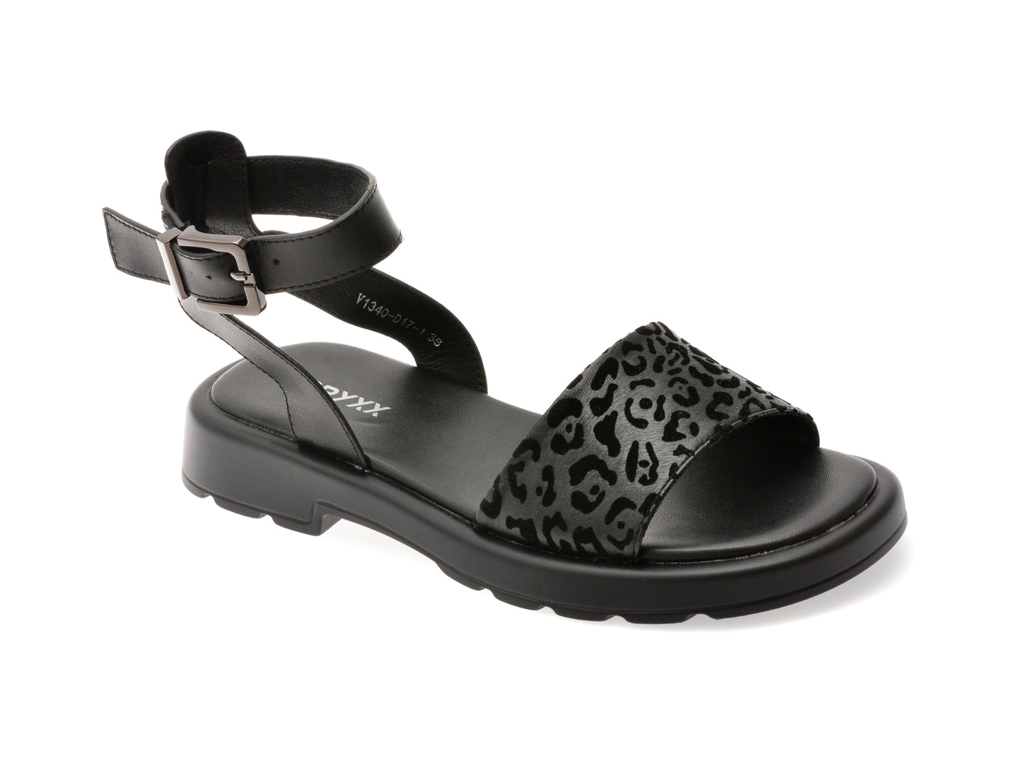 Sandale GRYXX negre, 1340D17, din piele naturala