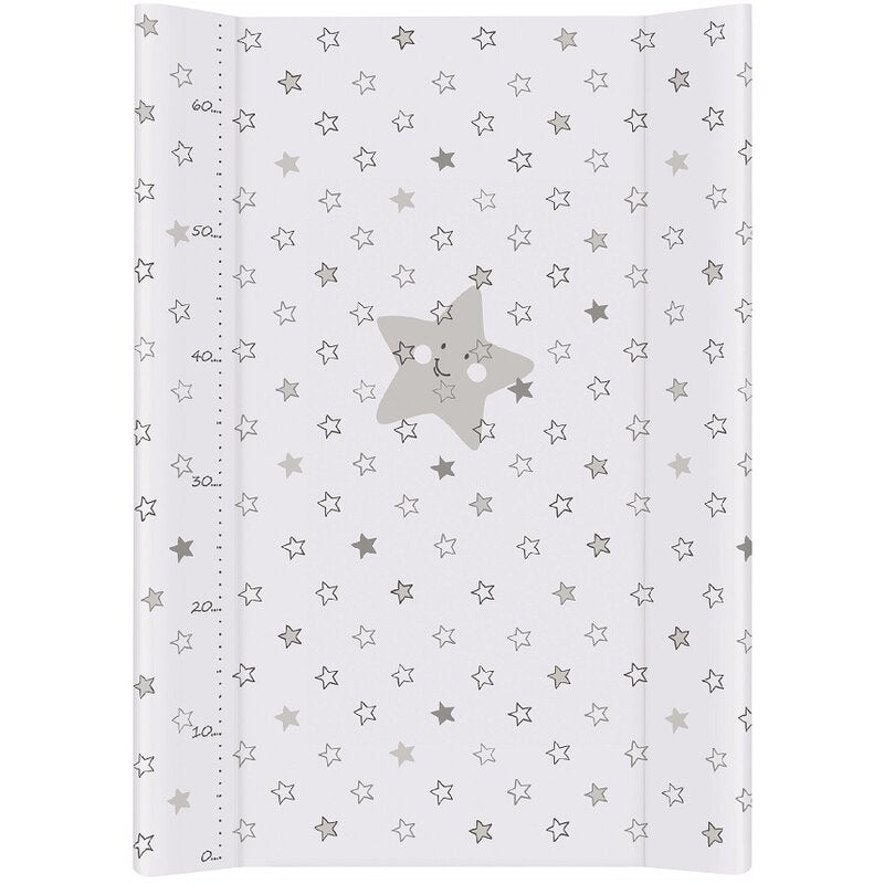 Saltea de infasat, Ceba Baby, Cu Intaritura, 70x50 cm, Happy Stars Grey