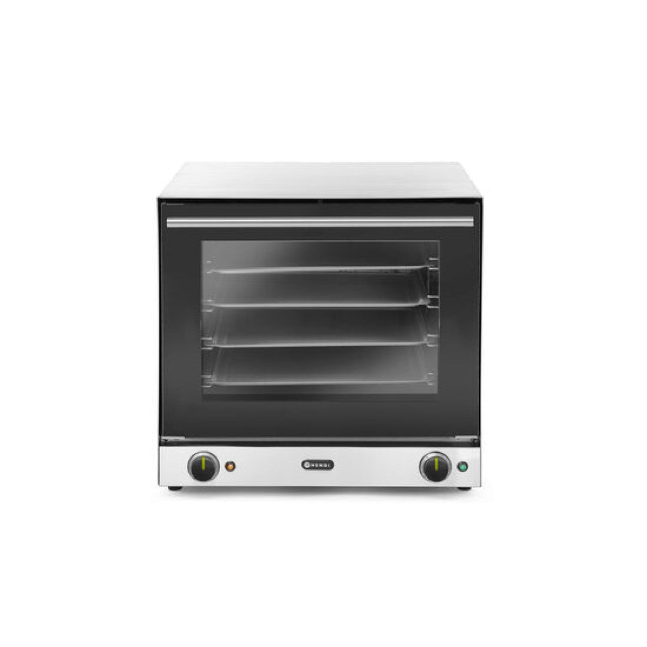 Cuptor Inox cu Convectie, H90, 2670 W cu 4 Tavi, 2 Elemente Incalzire, 2 Ventilatoare, Termostat Reglabil 50-300 gr C, Timer 0-120 min