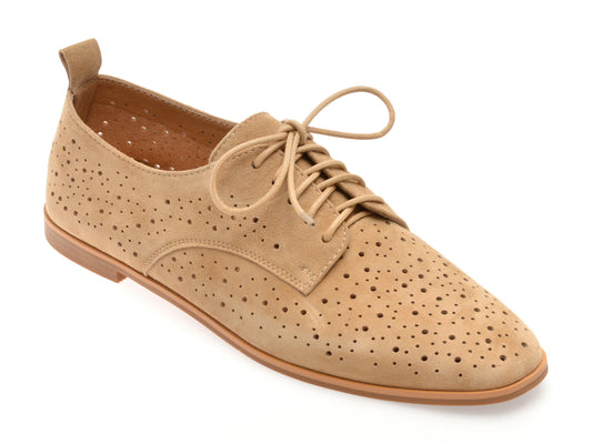 Pantofi GRYXX bej, 4C121, din piele intoarsa