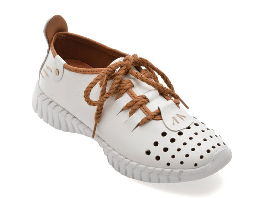 Pantofi GRYXX albi, 5306, din piele naturala