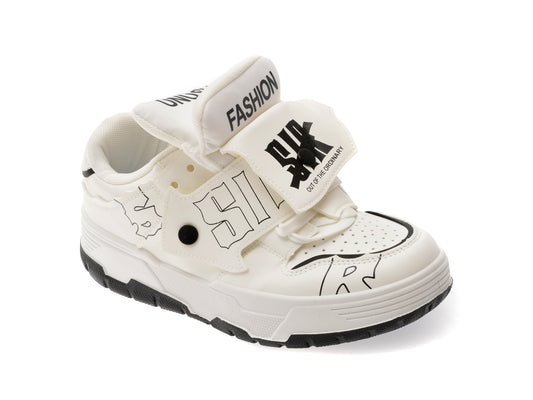 Pantofi sport FASHION albi, C242, din piele ecologica