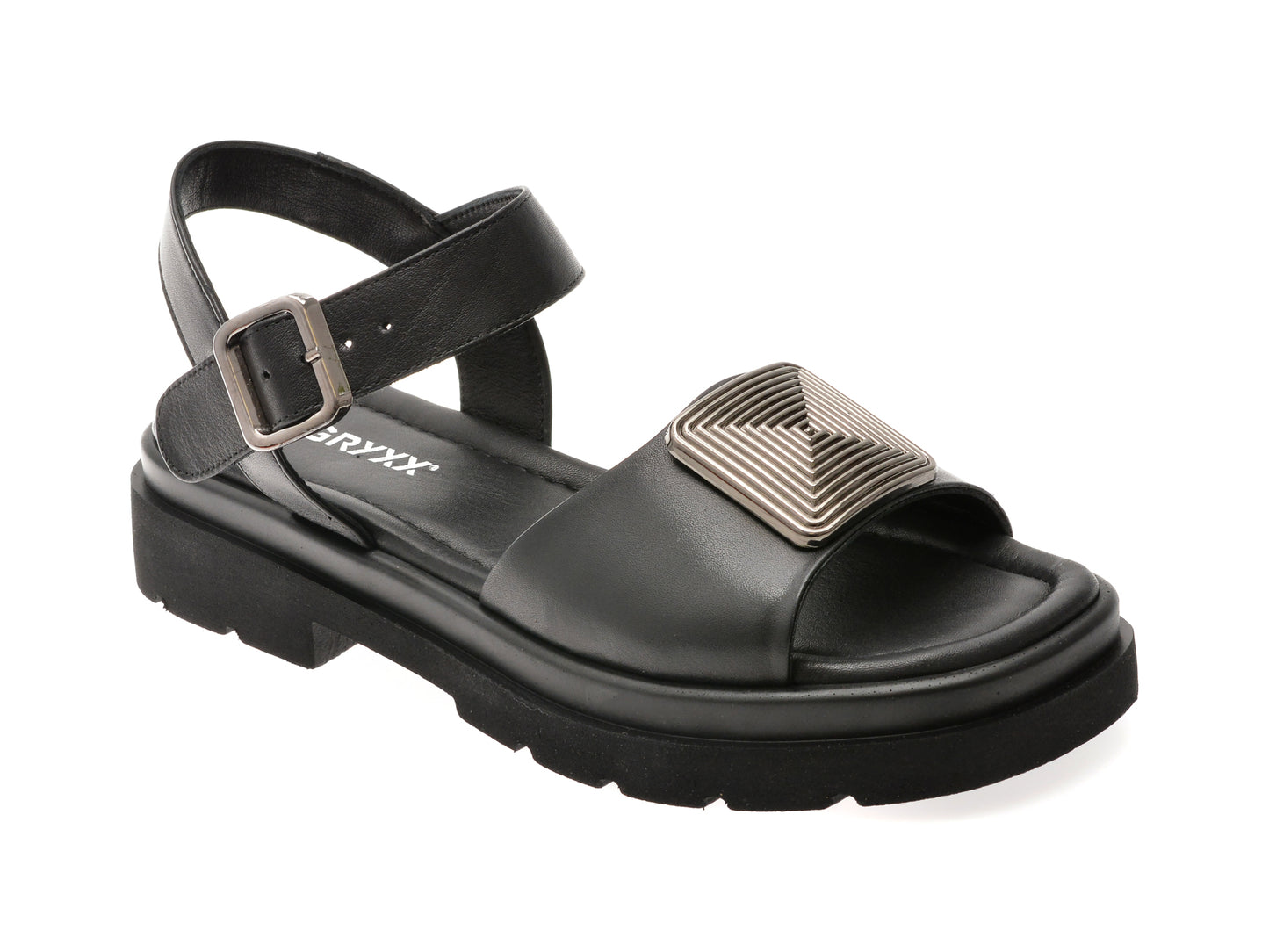 Sandale GRYXX negre, 220380, din piele naturala