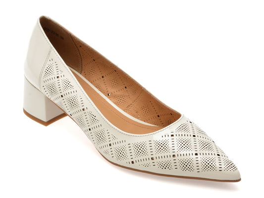 Pantofi FLAVIA PASSINI albi, 4C115, din piele naturala lacuita