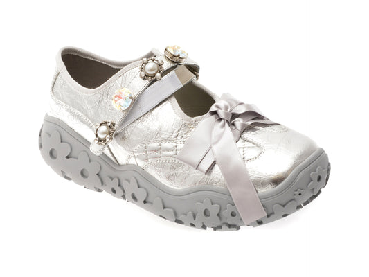 Pantofi GRYXX argintii, AC202, din piele naturala